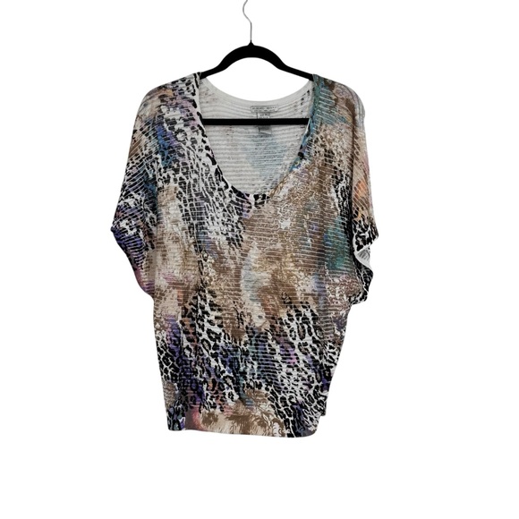 Alberto Makali Size Medium Multicolor Rayon/Nylon Sweater w Dolman Sleeves - Picture 1 of 8